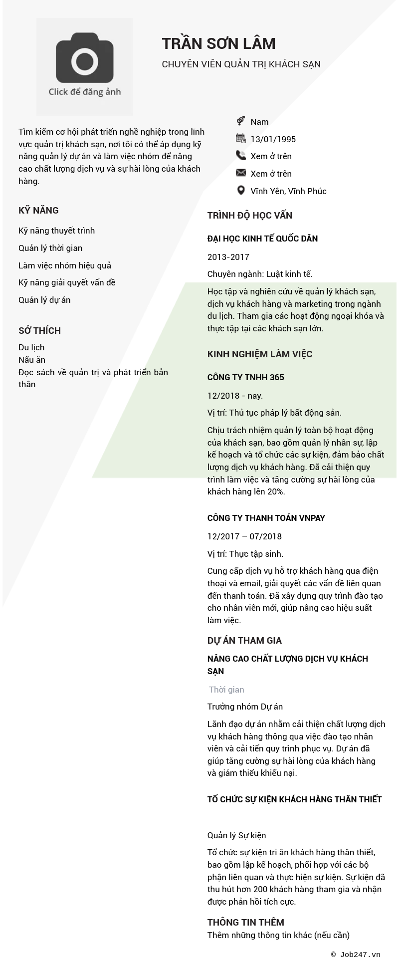CV ứng viên