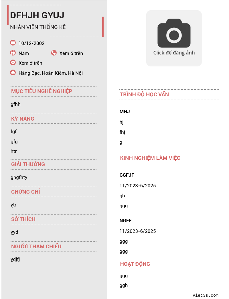 CV ứng viên