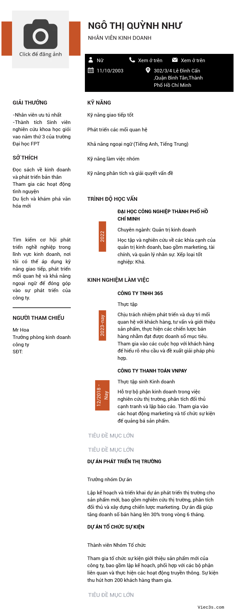 CV ứng viên