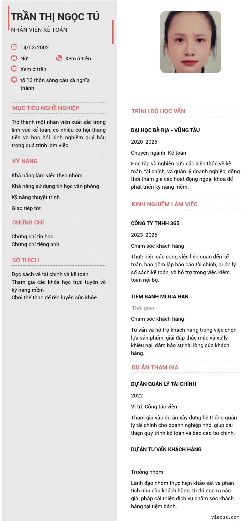 CV ứng viên