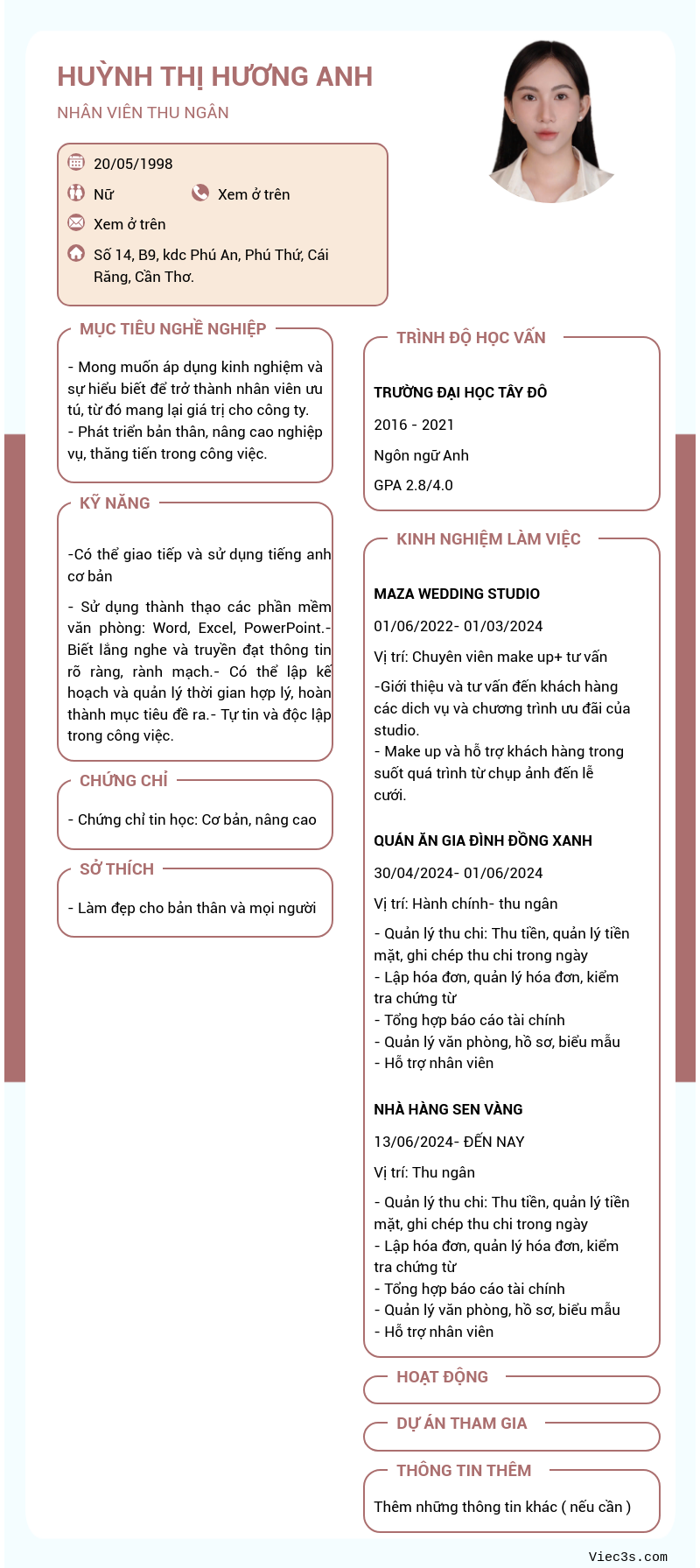 CV ứng viên