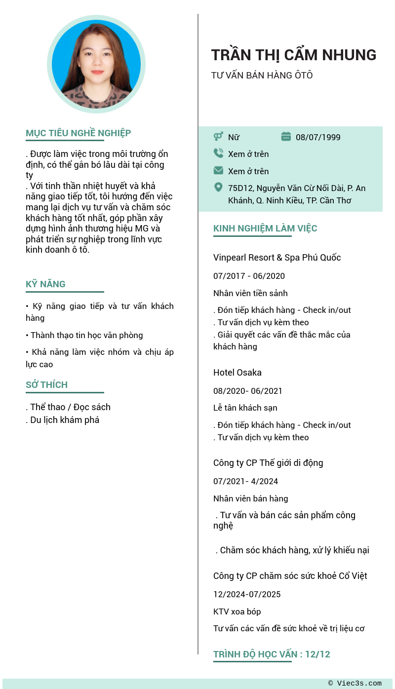 CV ứng viên