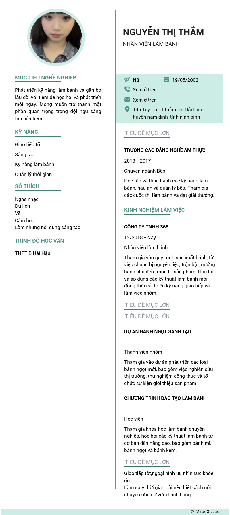 CV ứng viên