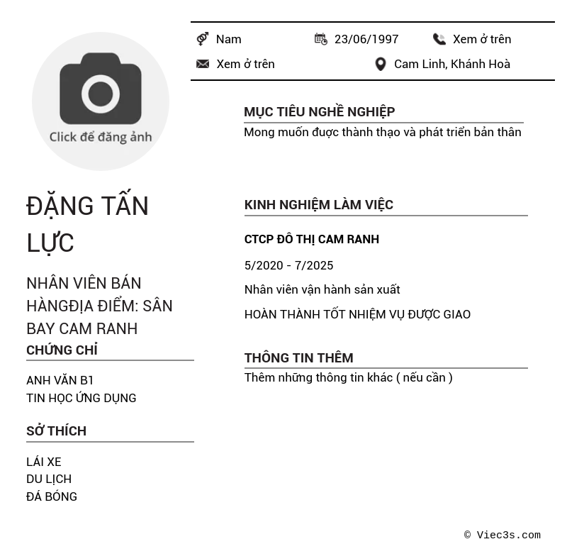 CV ứng viên
