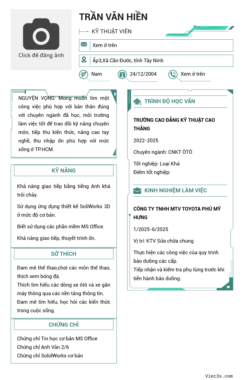 CV ứng viên