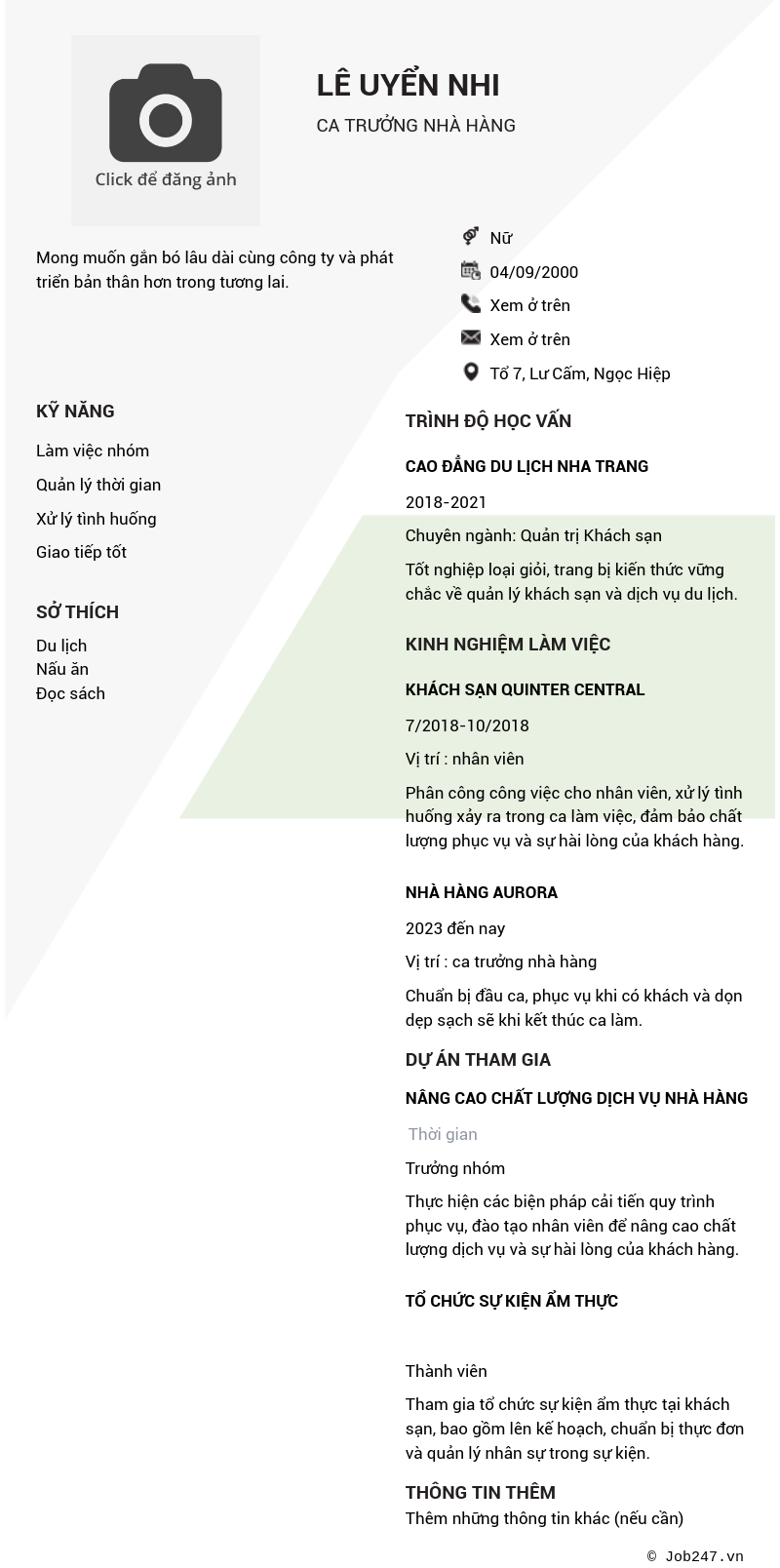 CV ứng viên