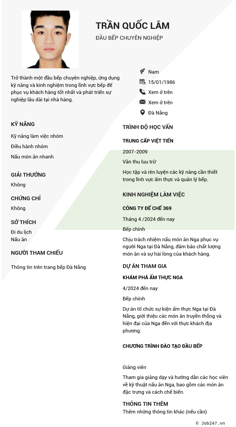 CV ứng viên
