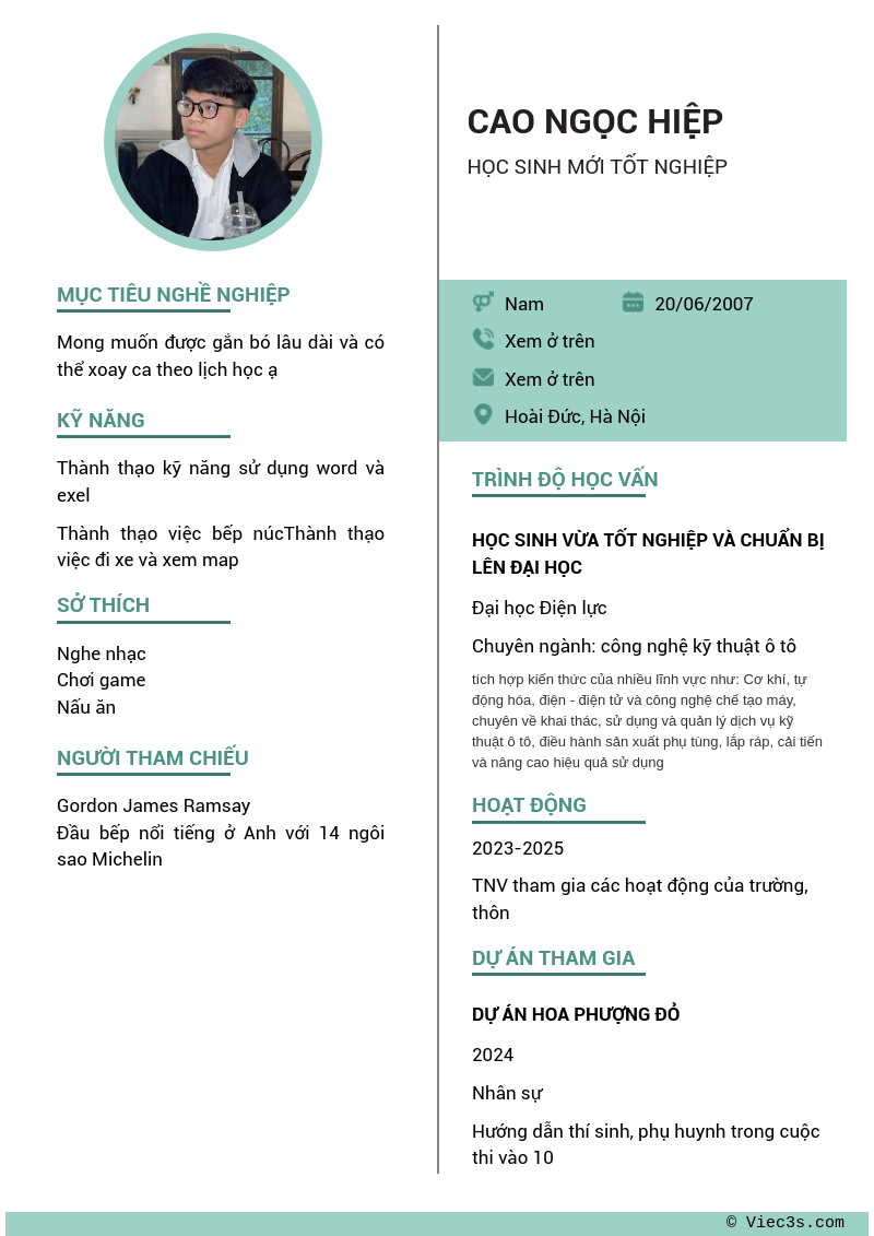 CV ứng viên