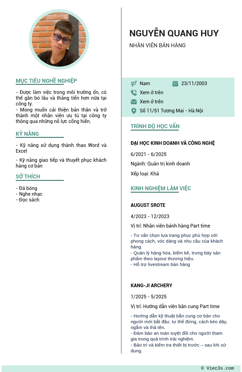 CV ứng viên