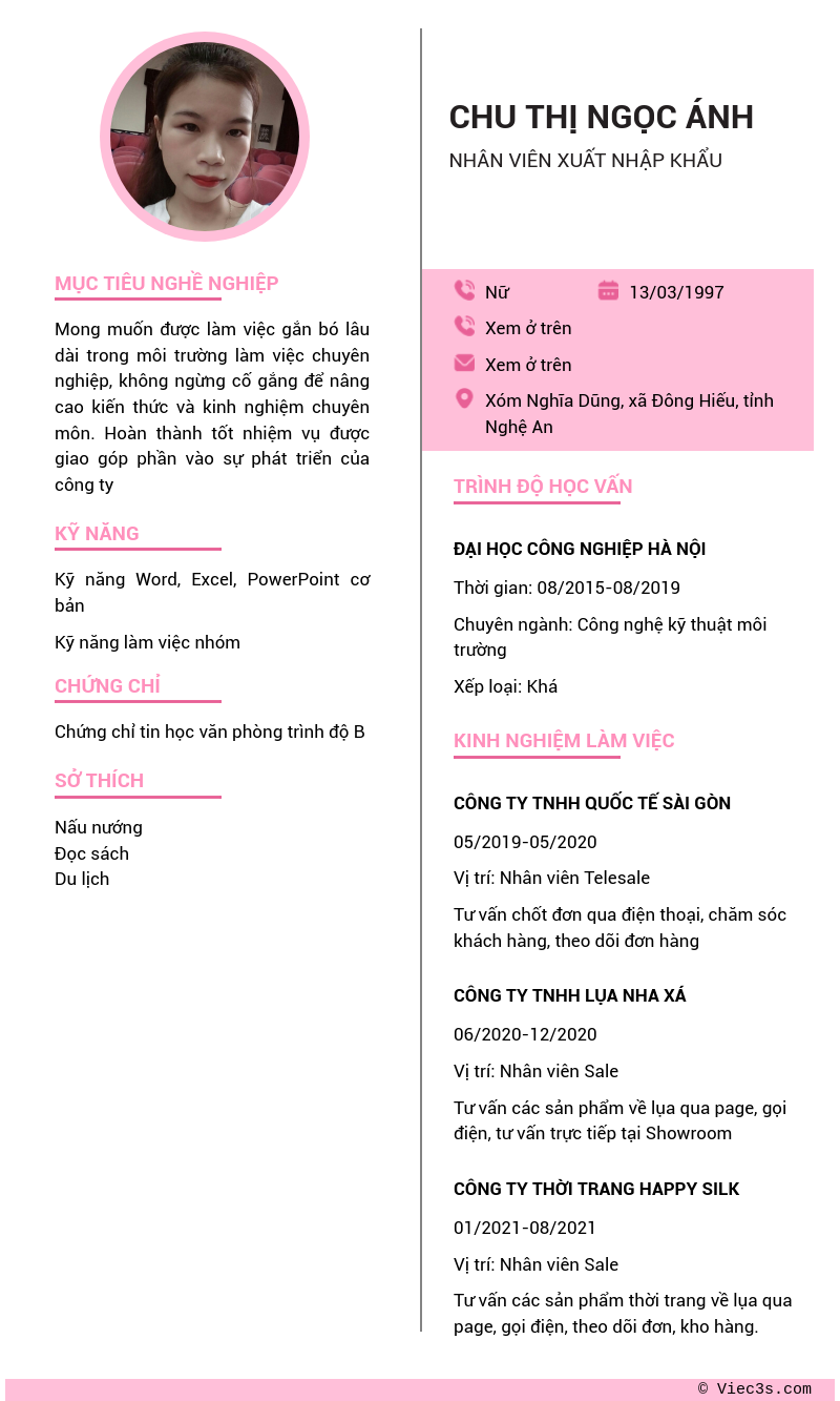 CV ứng viên