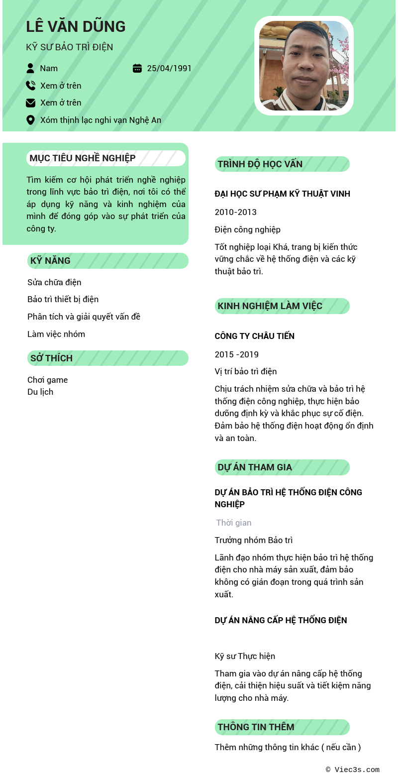 CV ứng viên