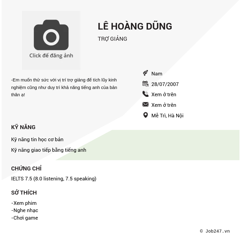 CV ứng viên