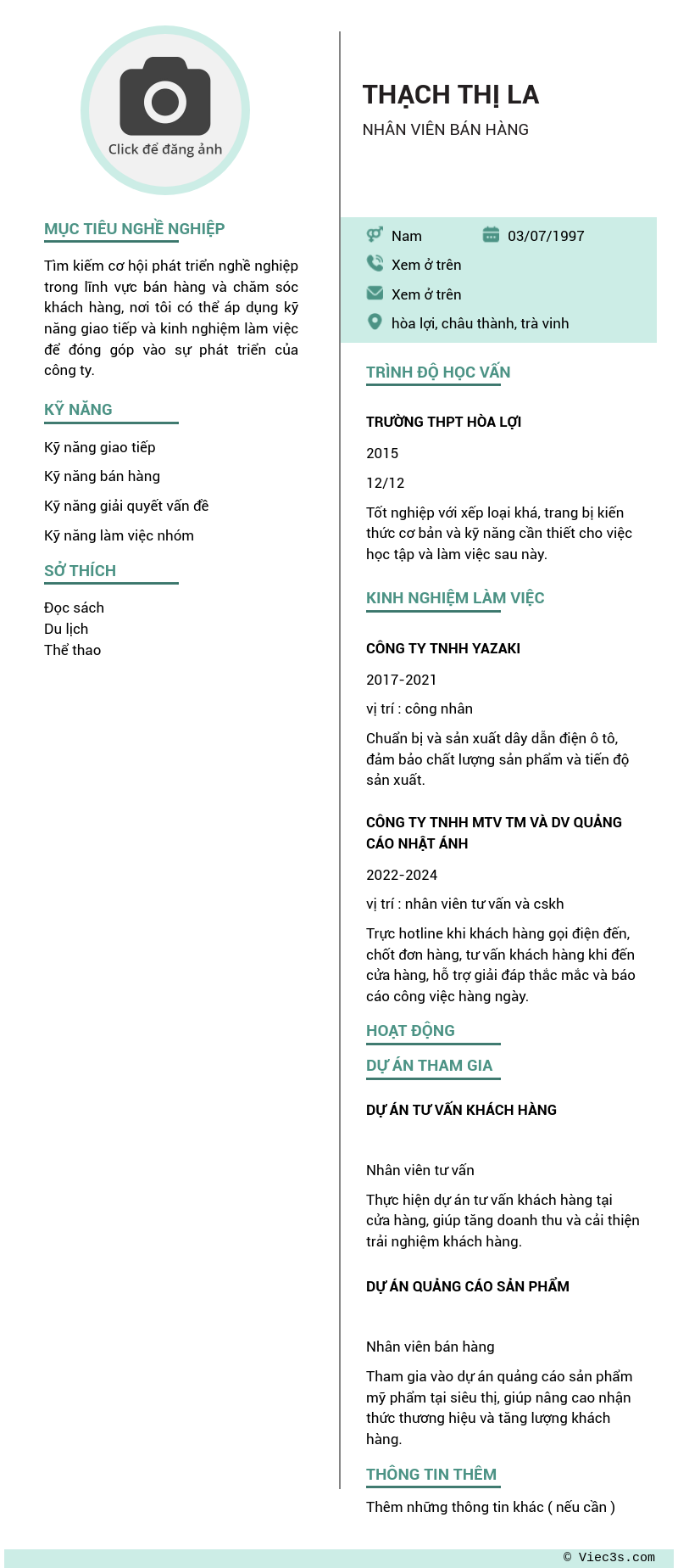 CV ứng viên