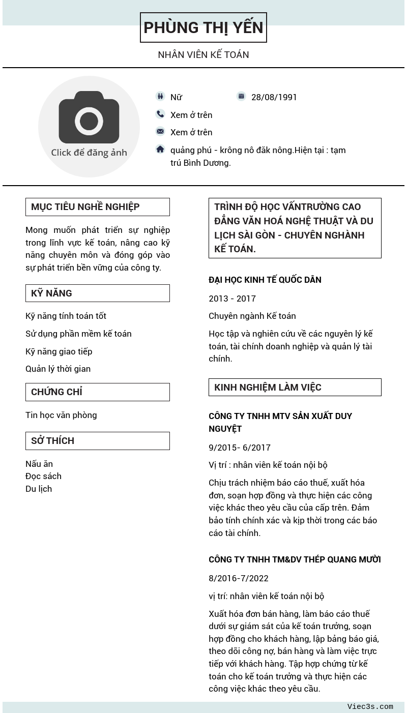 CV ứng viên