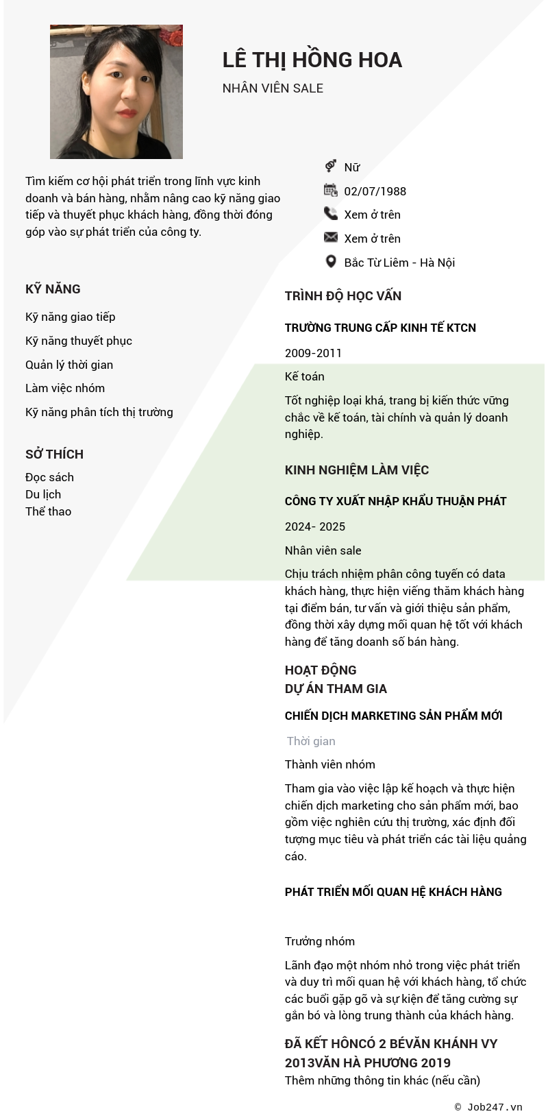 CV ứng viên