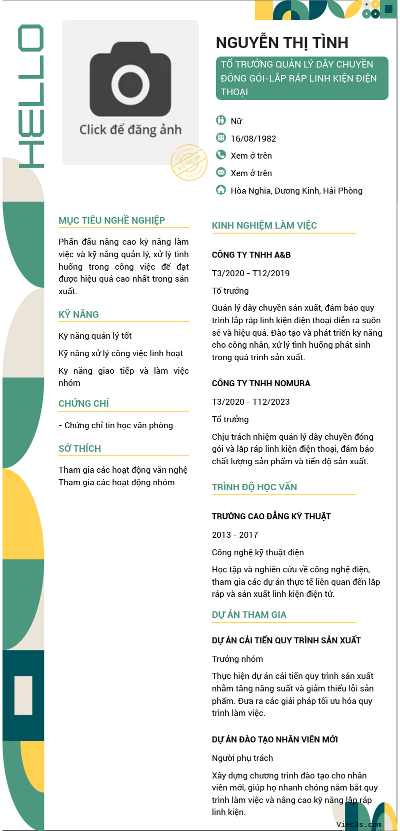 CV ứng viên