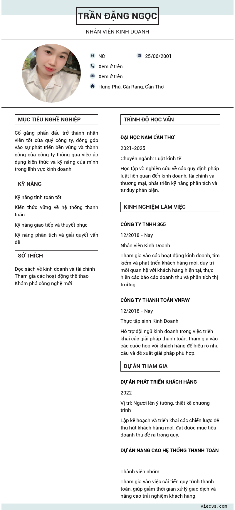CV ứng viên