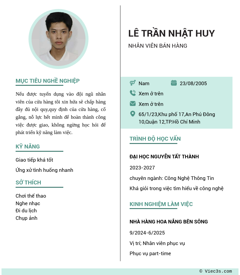 CV ứng viên