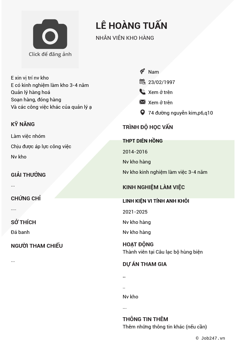 CV ứng viên