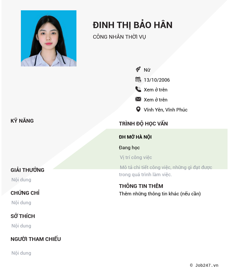 CV ứng viên