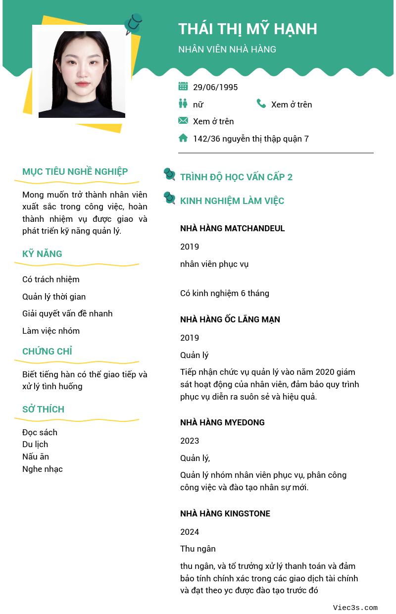 CV ứng viên