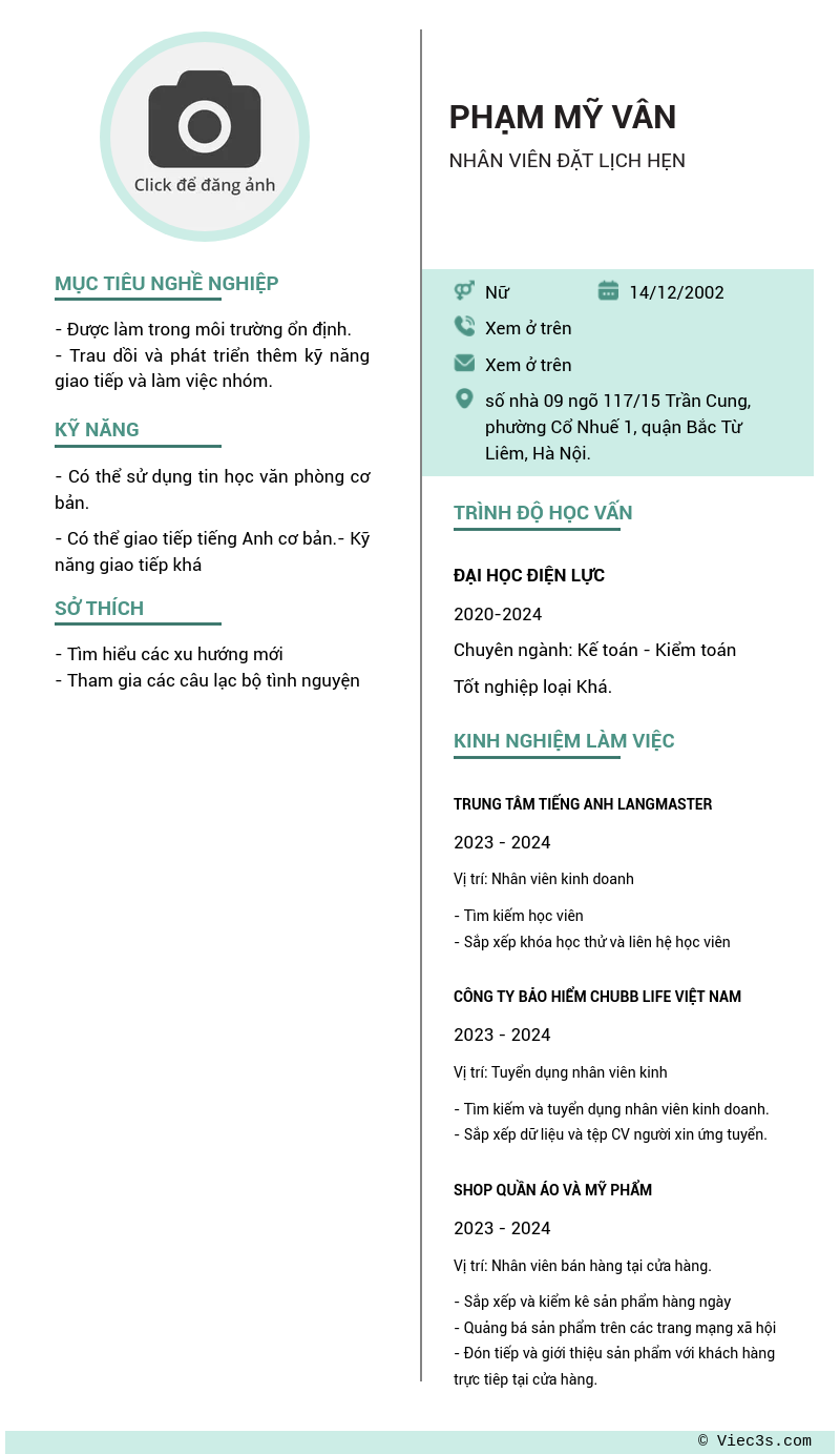 CV ứng viên