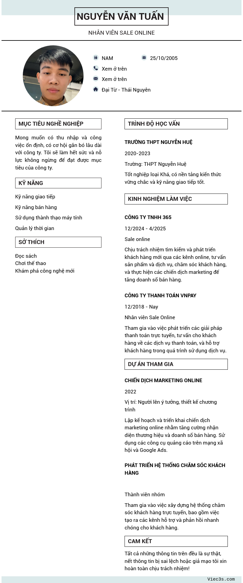 CV ứng viên