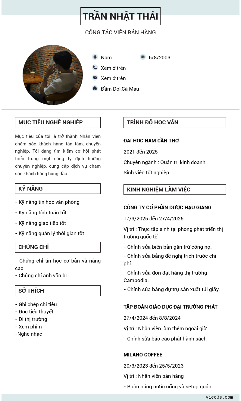 CV ứng viên