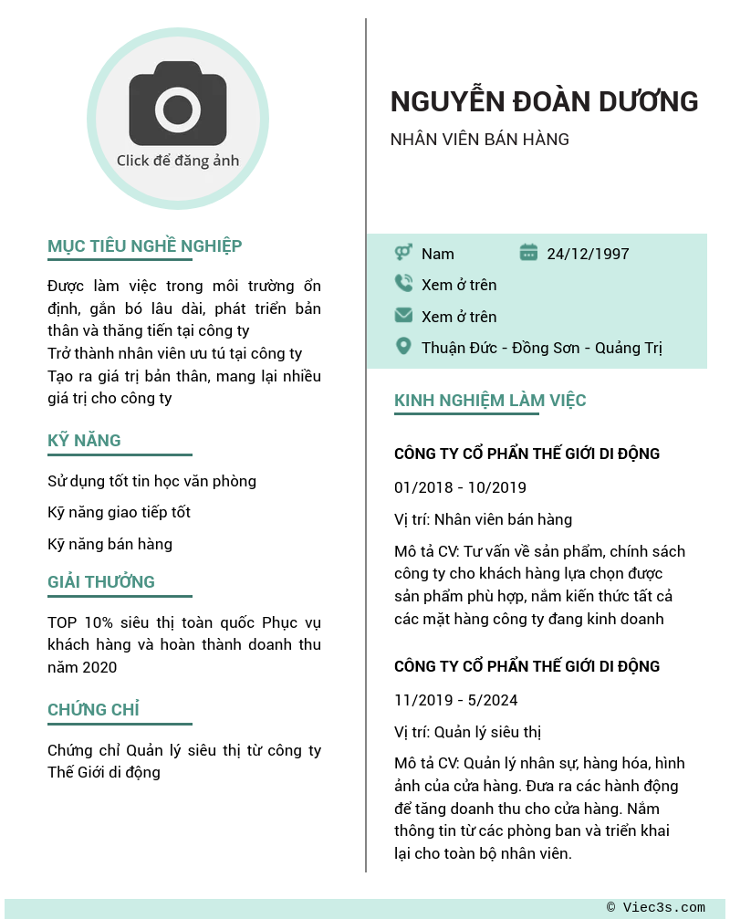 CV ứng viên