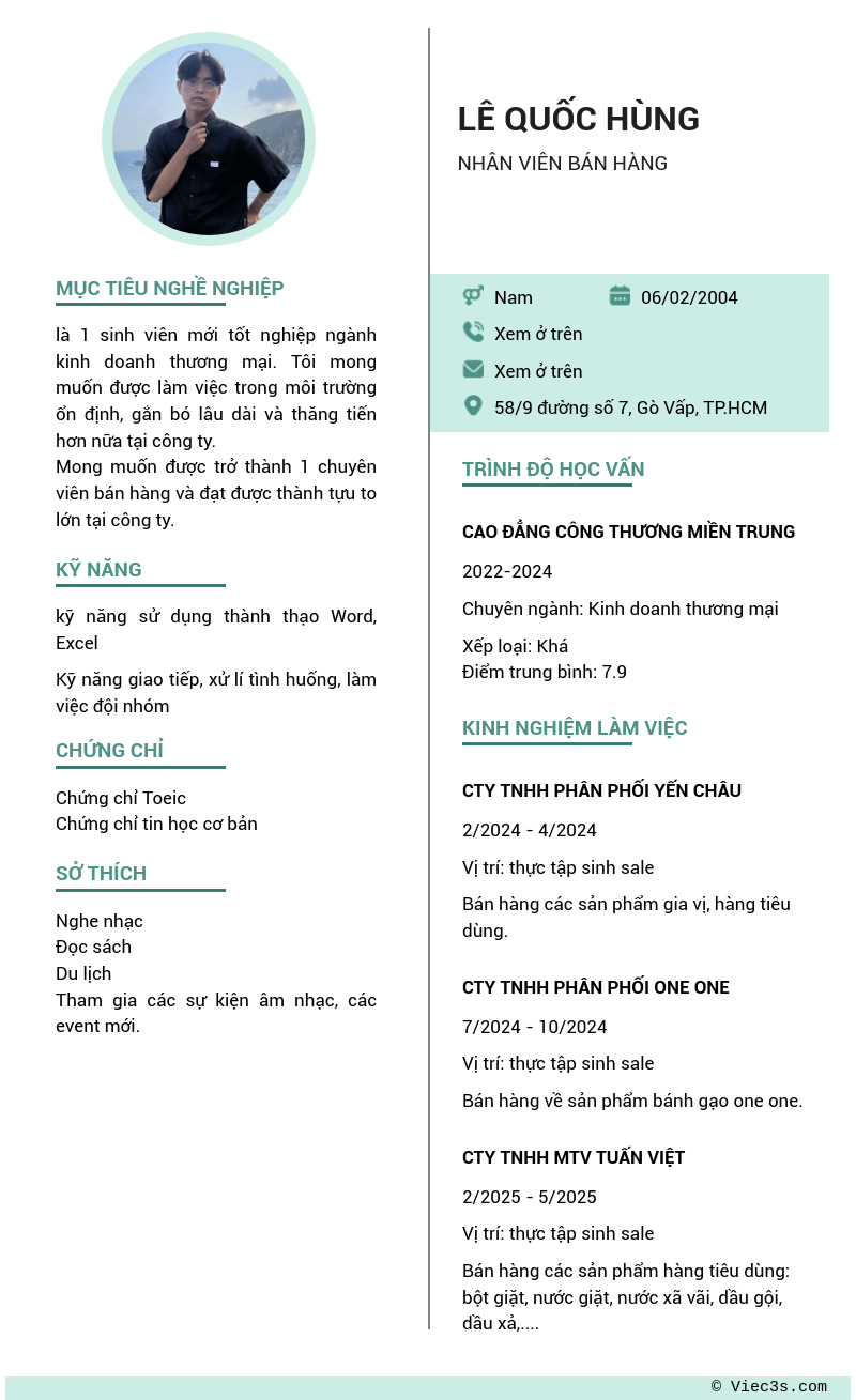 CV ứng viên