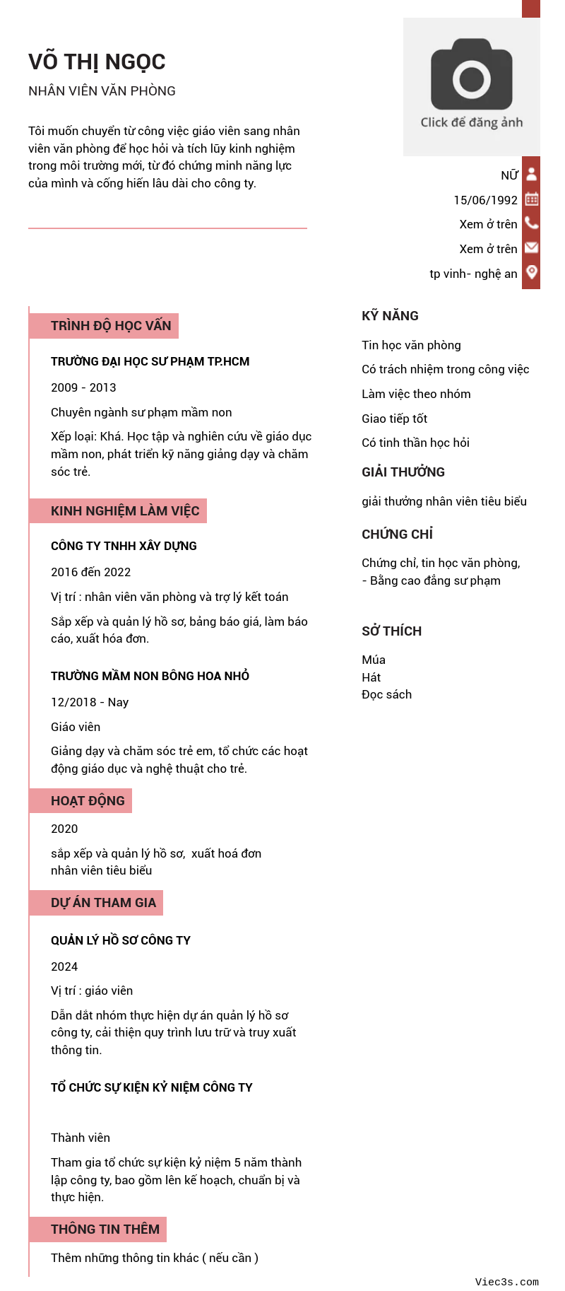 CV ứng viên