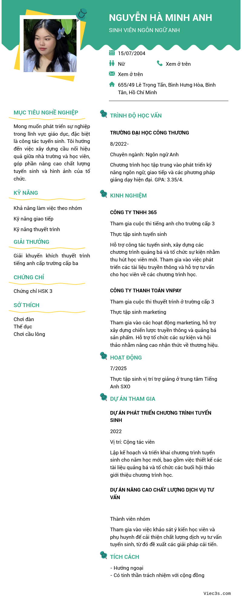 CV ứng viên