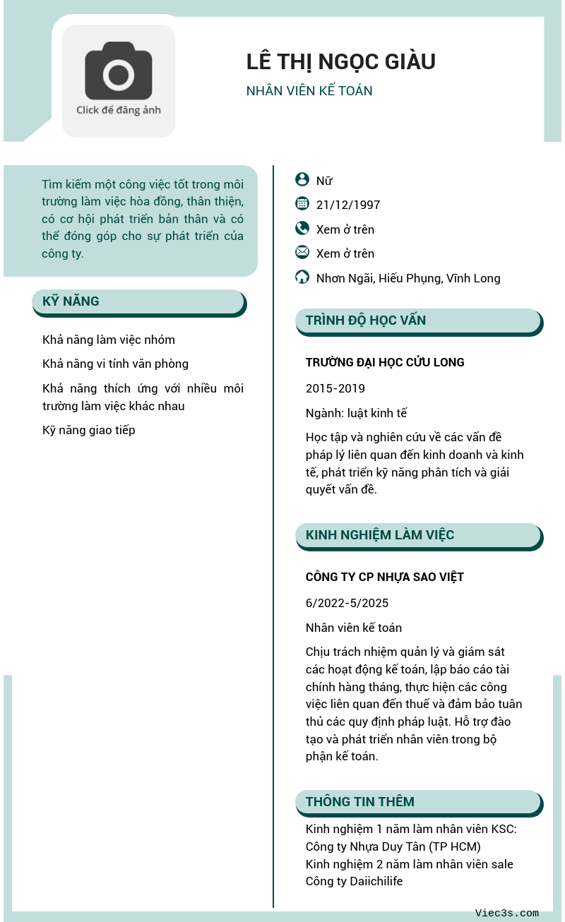 CV ứng viên