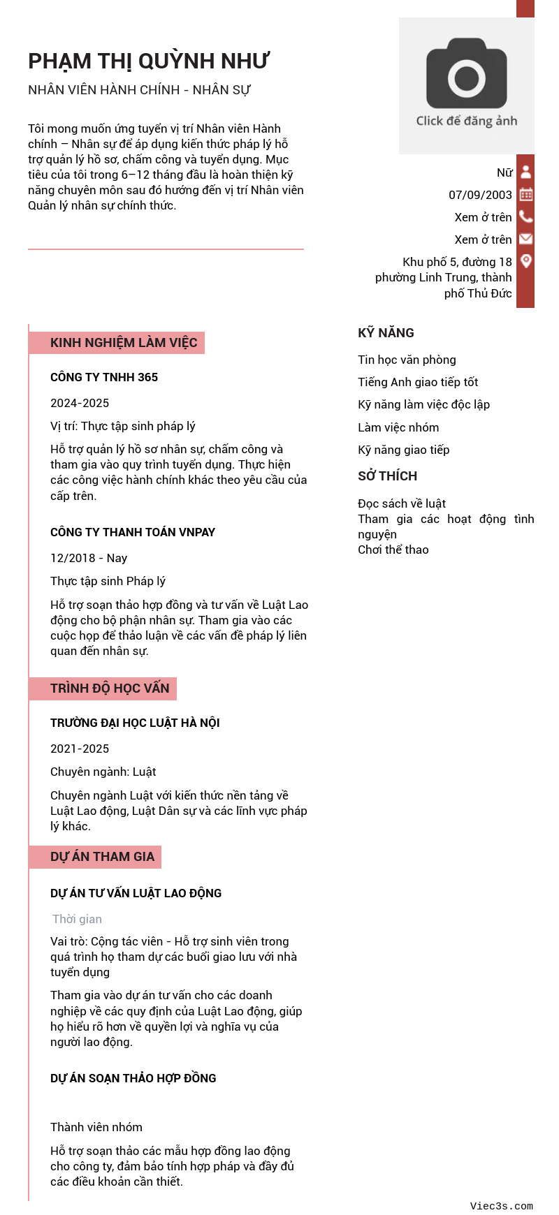 CV ứng viên