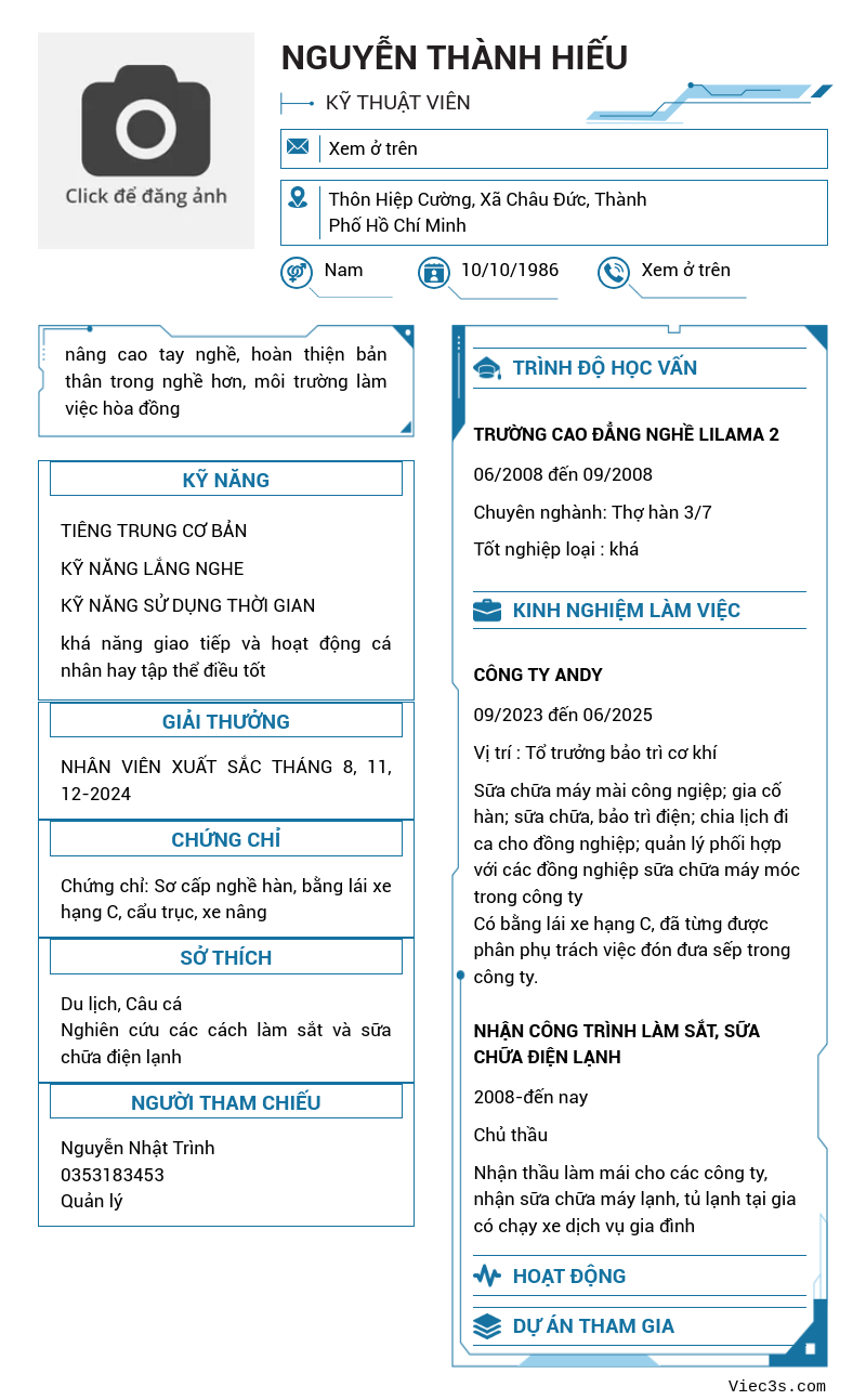 CV ứng viên