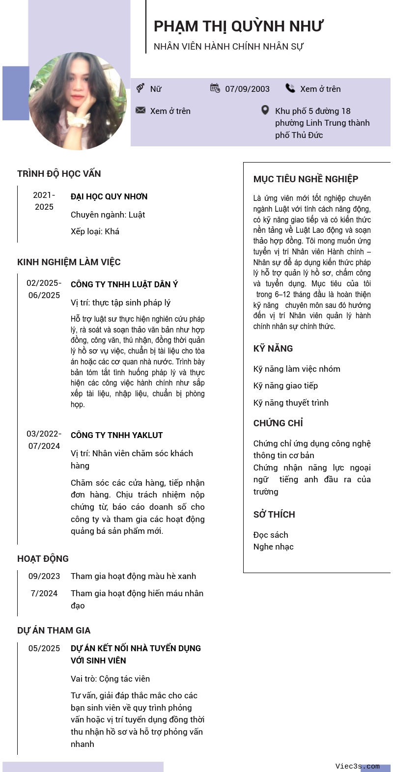 CV ứng viên