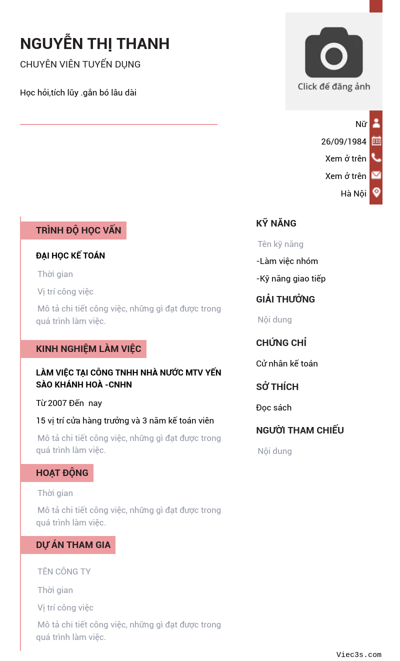 CV ứng viên