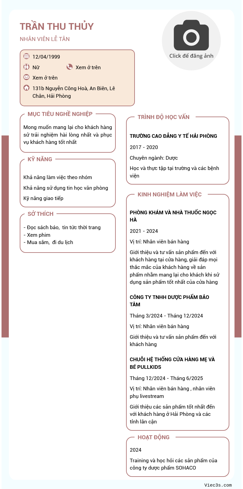 CV ứng viên
