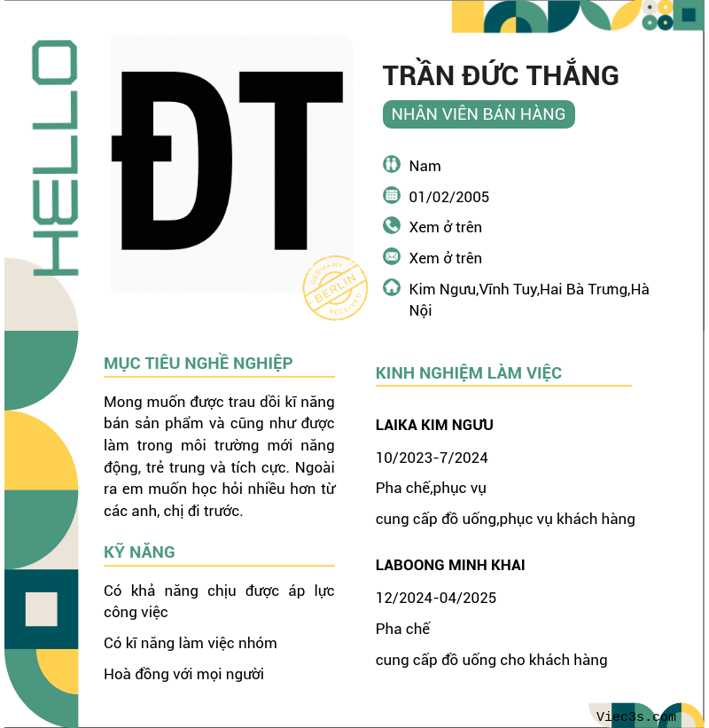 CV ứng viên