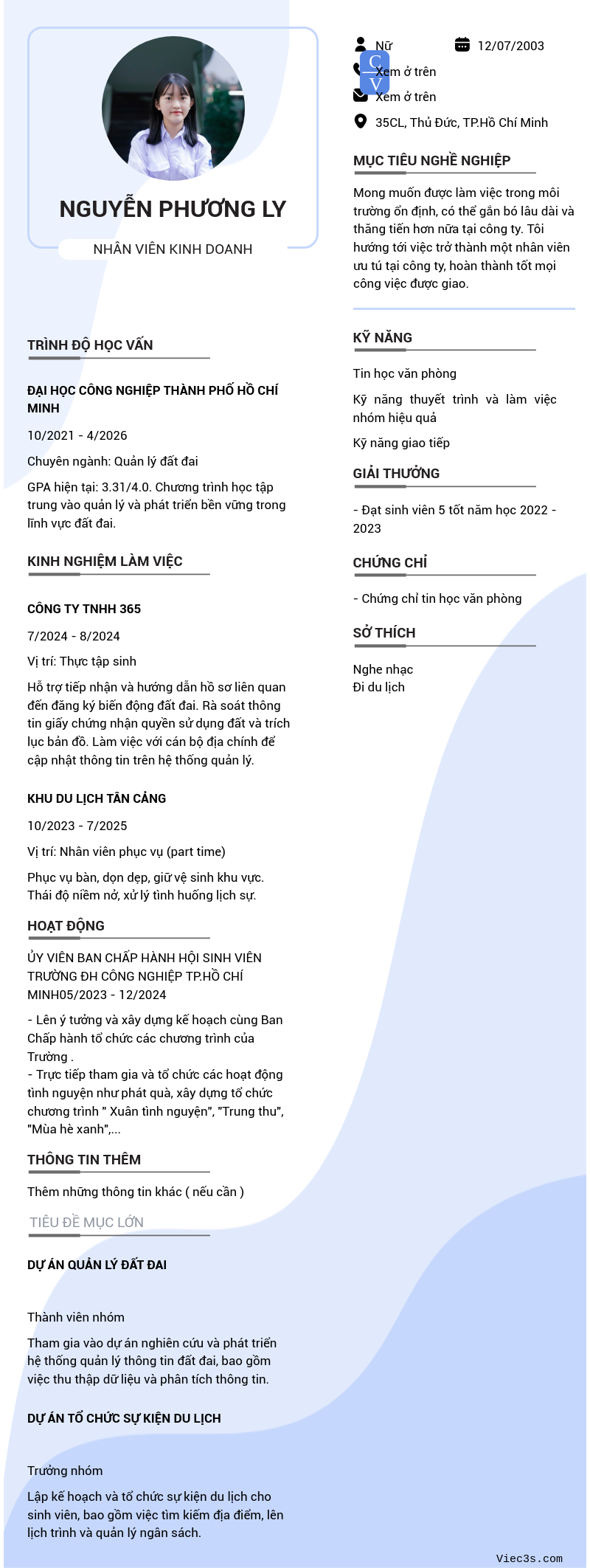 CV ứng viên