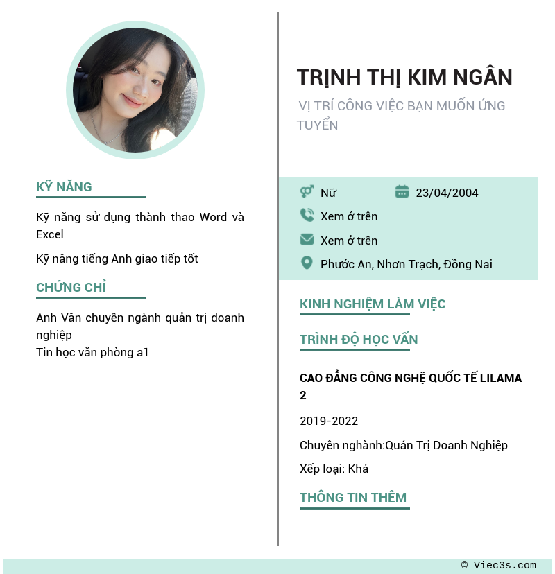 CV ứng viên