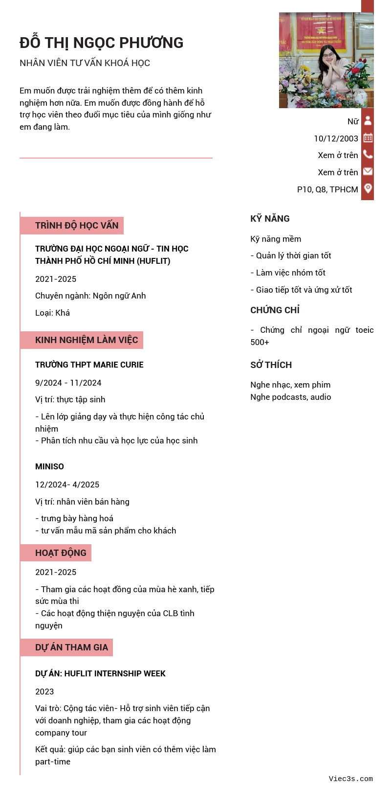 CV ứng viên