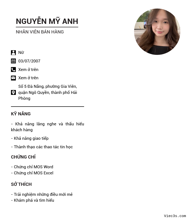 CV ứng viên