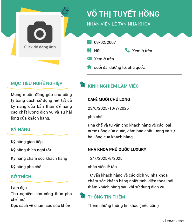 CV ứng viên