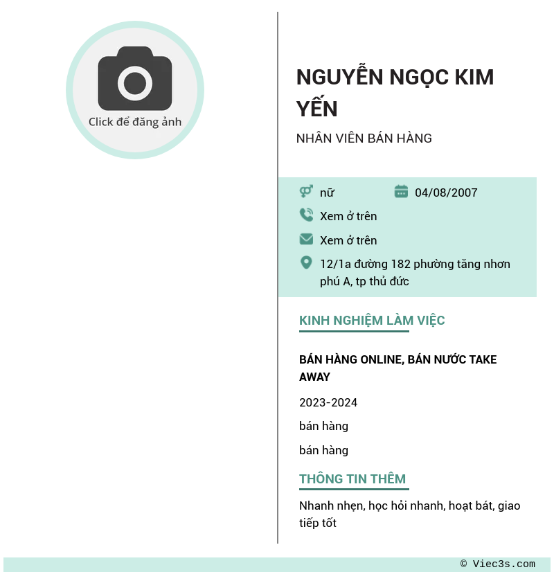 CV ứng viên