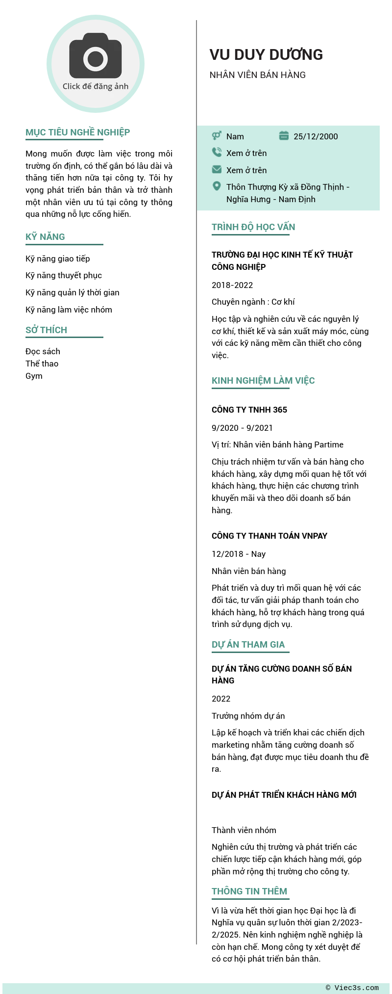 CV ứng viên