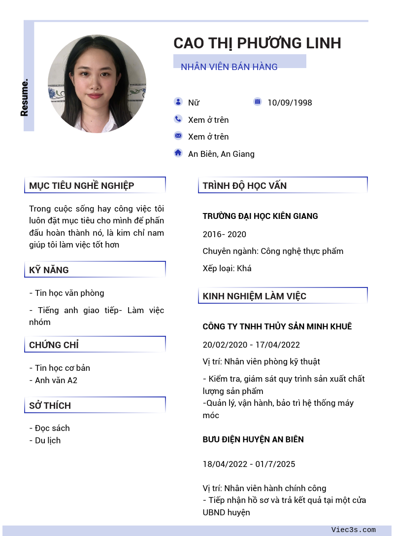 CV ứng viên