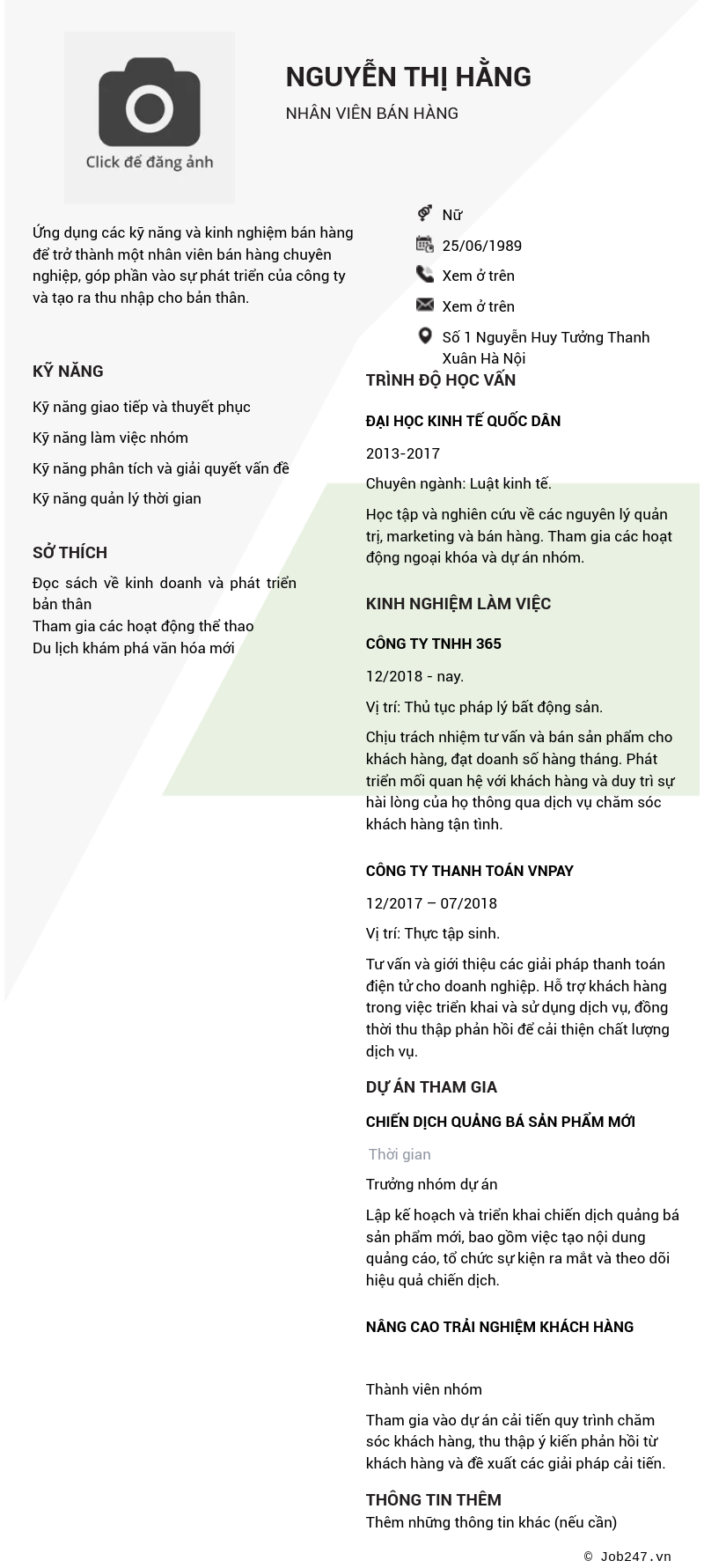 CV ứng viên