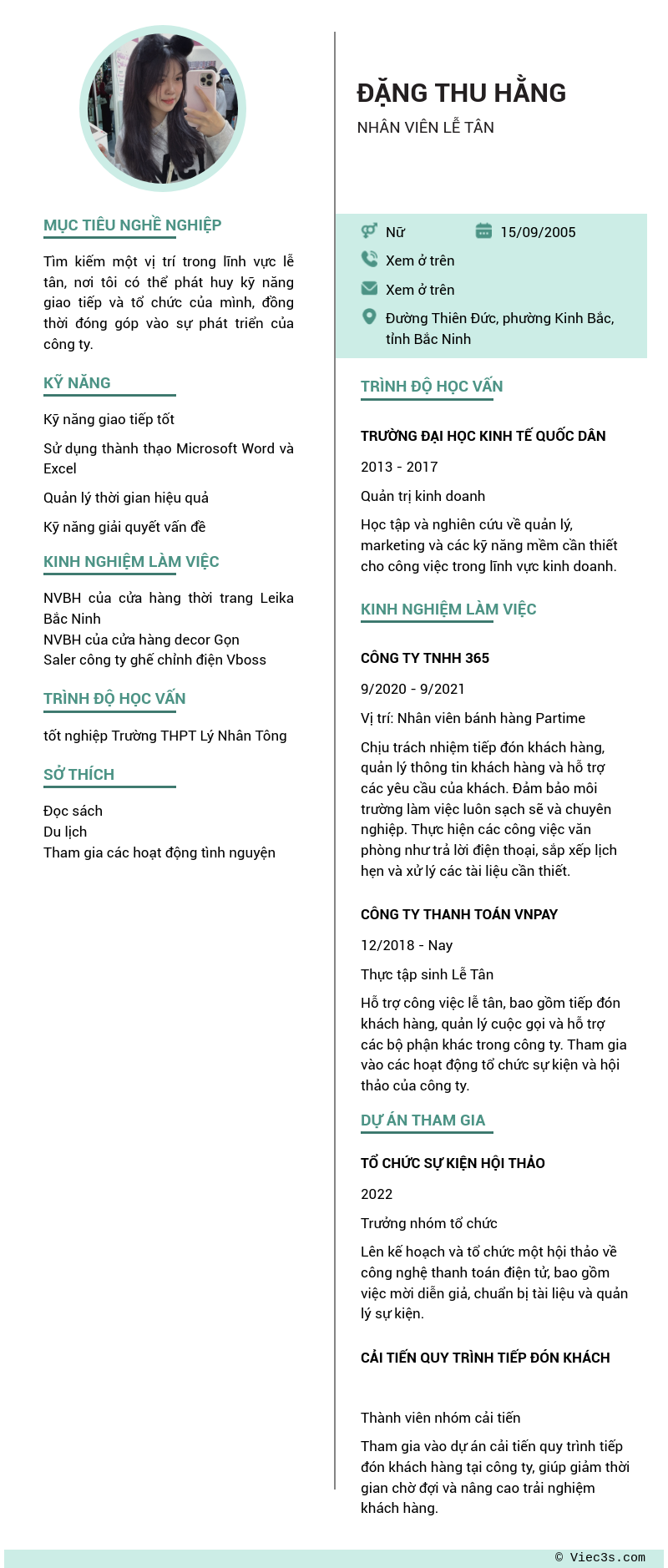 CV ứng viên