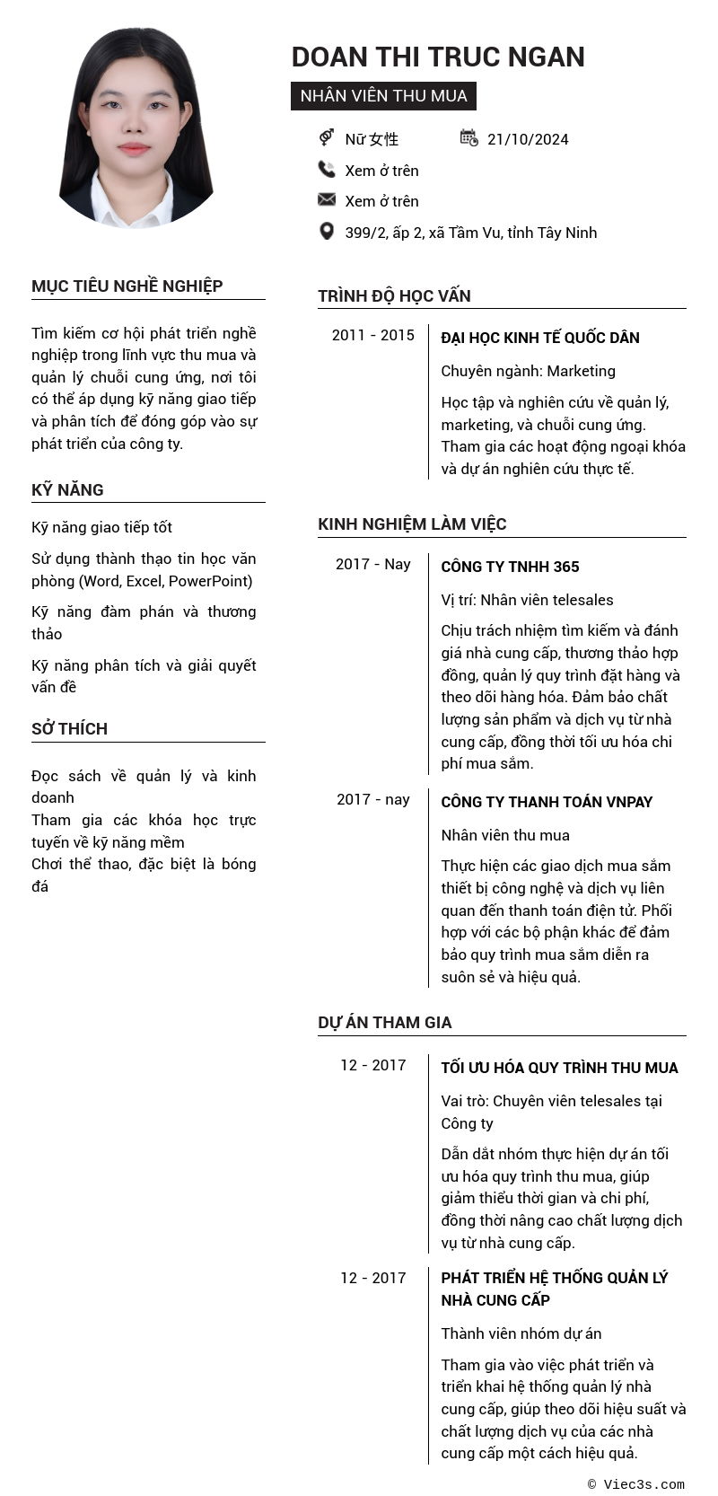 CV ứng viên